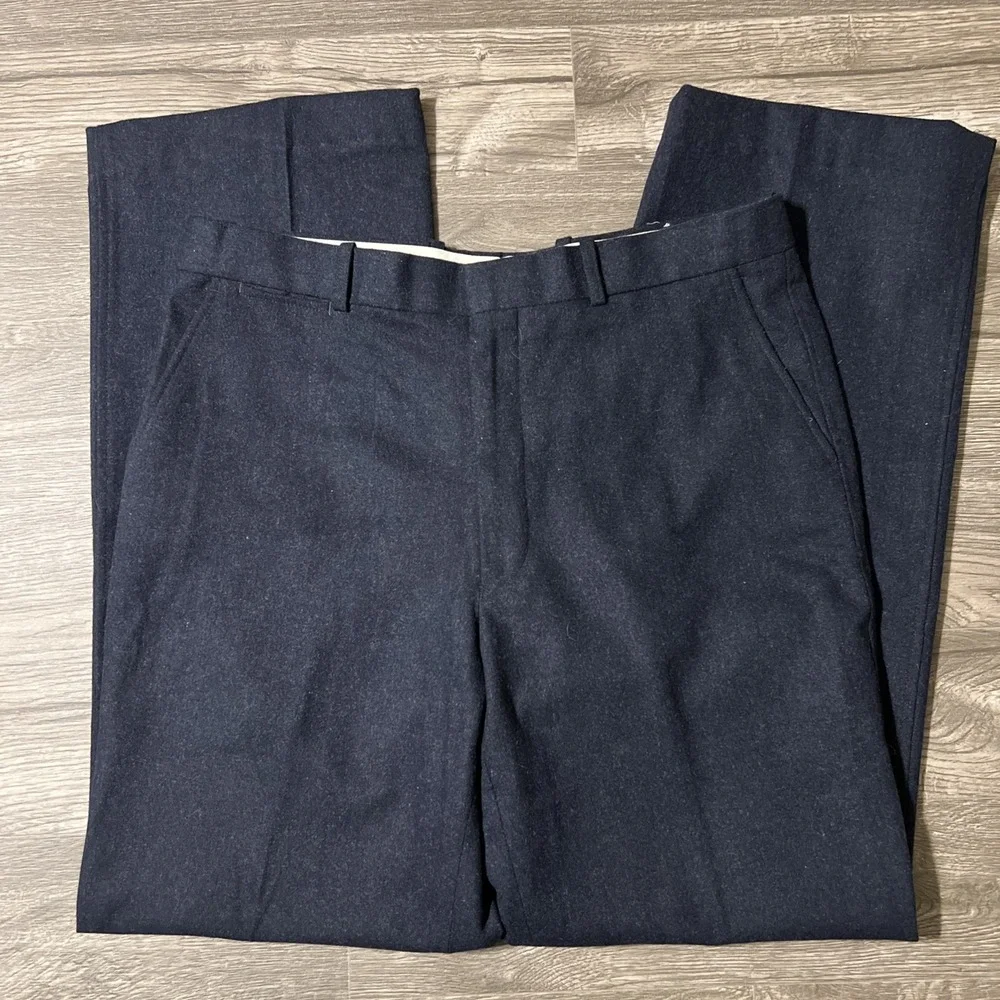Vintage Woodmere Wool/Polyester Blend Men's Navy Blue Dress Pants Size 36x32